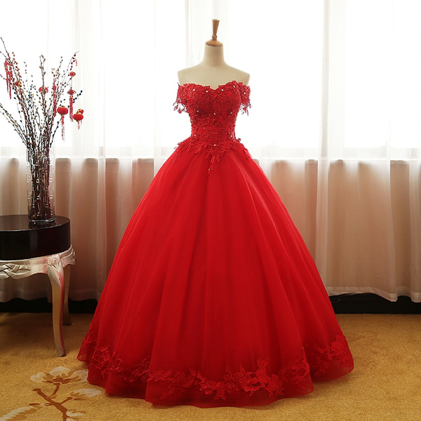 Sexy Red Quinceanera Dresses Tulle With ...